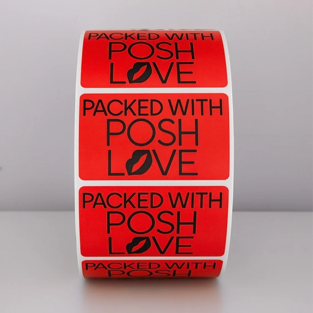 Packed With Posh Love Stickers | Purple Lips Labels for Poshmark Packaging